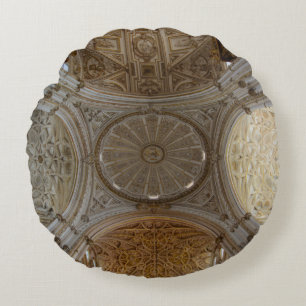 Barockrundkissen in Gold und Creme Rundes Kissen