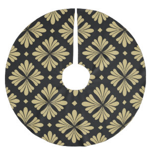 Barockschmuck, Vintages Blumenmuster. Polyester Weihnachtsbaumdecke