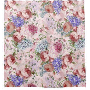 Barocksommerliche Rose Vintager Blumengarten Duschvorhang