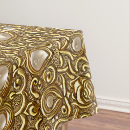 Barockstil Burniertes goldflorales Muster Tischdecke