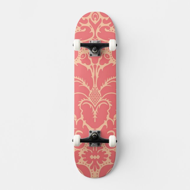 Barockstil-Damaskushintergrund Skateboard (Vorderseite)