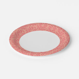 Barockstil-Damast-Hintergrund Pappteller