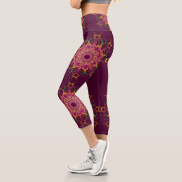 Barockstil Mandala floral. Capri Leggings