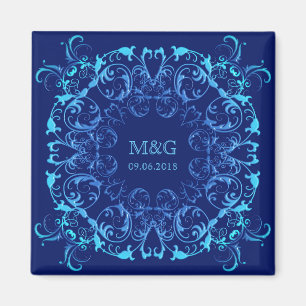 Barockstil türkisfarbene Gefälle Textur. Magnet