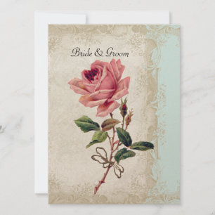 Barockstil Vintage Rose Aqua Ticino Einladung