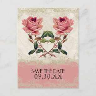 Barockstil Vintage Rose Lace Ankündigungspostkarte