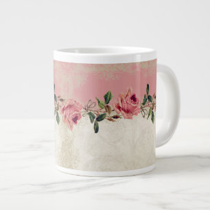 Barockstil Vintage Rose Lace Jumbo-Tasse