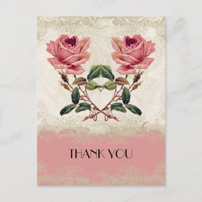Barockstil Vintage Rose Lace Postkarte (Vorderseite)