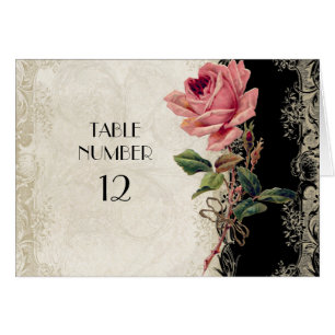 Barockstil Vintage-Rose Schwarz und Creme Spitze