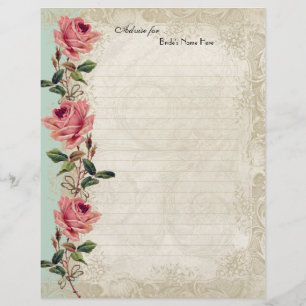 Barockstil Vintage-Rosen-Mint-Creme-Spitze Flyer