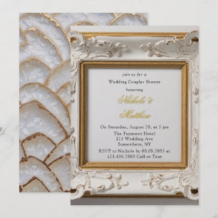 Barockstil Weißes Gold Hochzeitskuppel Dusche Einladung