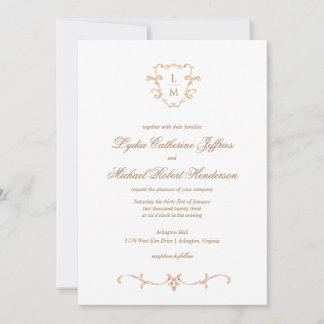 BarockWappen | Monografische Hochzeit Einladung