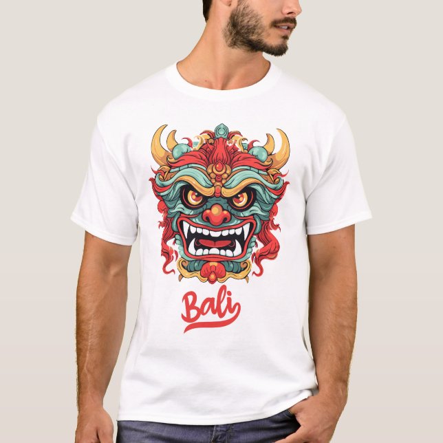 Barong Mask von Bali T-Shirt (Vorderseite)