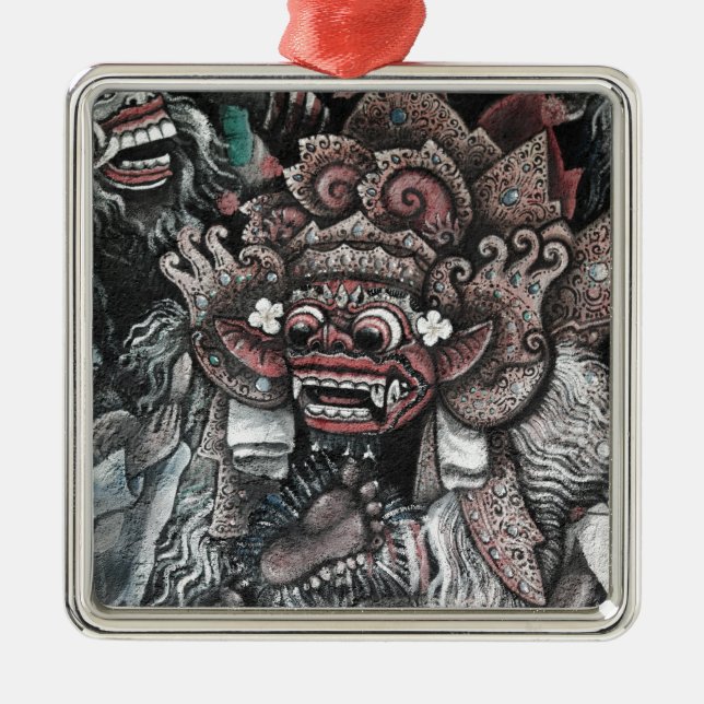 Barong und Rangda Bali Ornament Aus Metall (Vorne)