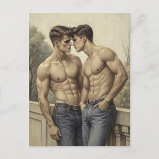 Baroque Affection: A Painterly Romantic Encounter Postkarte