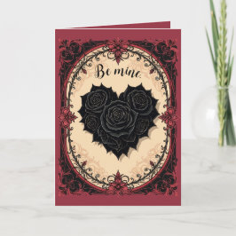 Baroque And Gothic Black Roses Karte