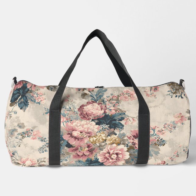 Baroque Bloom Floral Tapestry Duffle Bag (Vorderseite)
