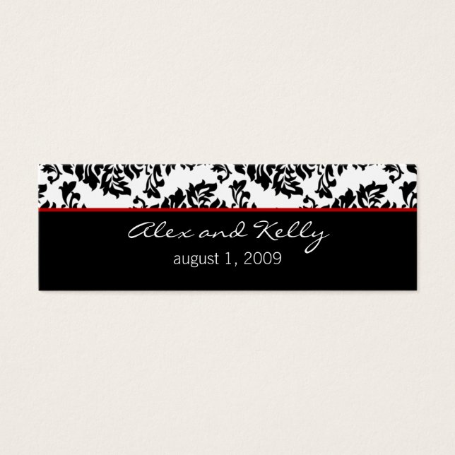 Baroque Damask Wedding Website Business Card (Vorderseite)
