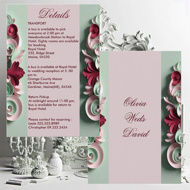 Baroque Elegance Blumenmotive Acanthus Wirbel Begleitkarte (Baroque Elegance Floral Motifs Acanthus Swirls Enclosure Card)