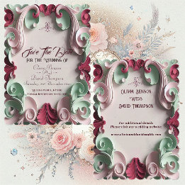 Baroque Elegance Blumenmotive Acanthus Wirbel Save The Date