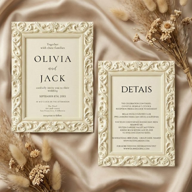 Baroque Elegance Wedding Frame Wedding Einladung (Von Creator hochgeladen)