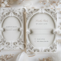 Baroque Elegance Wedding RSVP Card