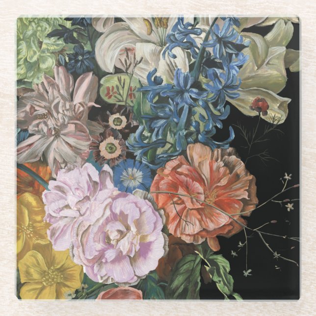 Baroque Floral - Bouquet Glasuntersetzer (Vorderseite)