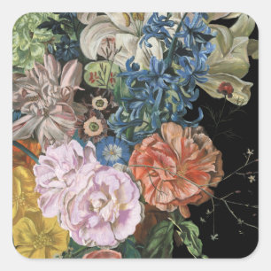 Baroque Floral - Bouquet Quadratischer Aufkleber