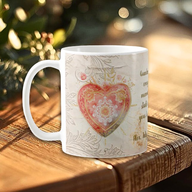 Baroque Floral Sacred Heart Family Heirloom Kaffeetasse (Von Creator hochgeladen)