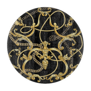 Baroque Gold Ketten Nahtloses Muster Schneidebrett