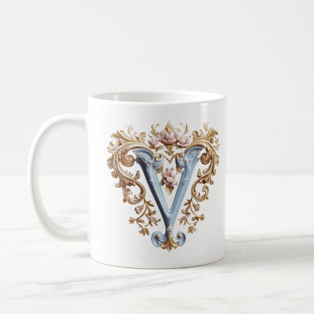 Baroque Initial 'V' Tasse für eine Kaffeeprinzessi (Links)