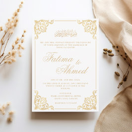 Baroque Nikah Gold Islamische Hochzeit Einladung