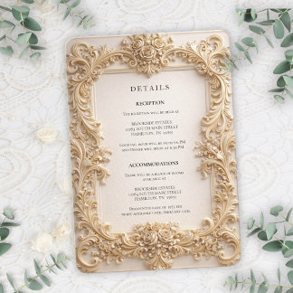 Baroque QR Code Details Wedding Enclosure Card Einladung