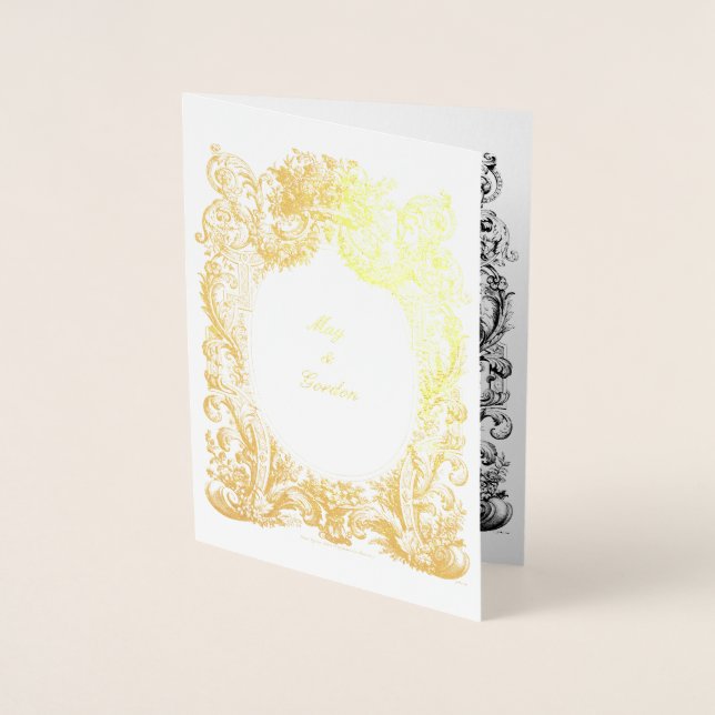 Baroque Rokoko Hochzeitsvorlage Folienkarte (Vorderseite)