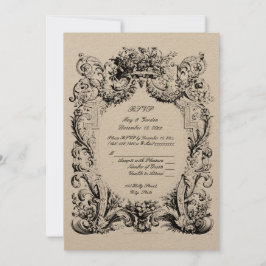 Baroque Rokoko Wedding RSVP-Vorlage Einladung