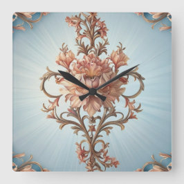 Baroque Rose Quadratische Wanduhr