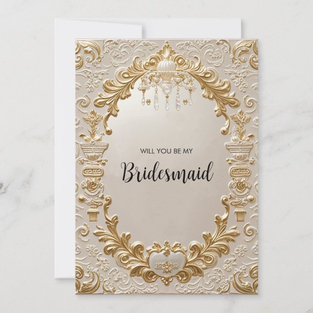 Baroque Royale Invitation Suite: Gilded Grandeur Einladung (Vorderseite)