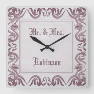 Baroque style grunge frame. text. quadratische wanduhr