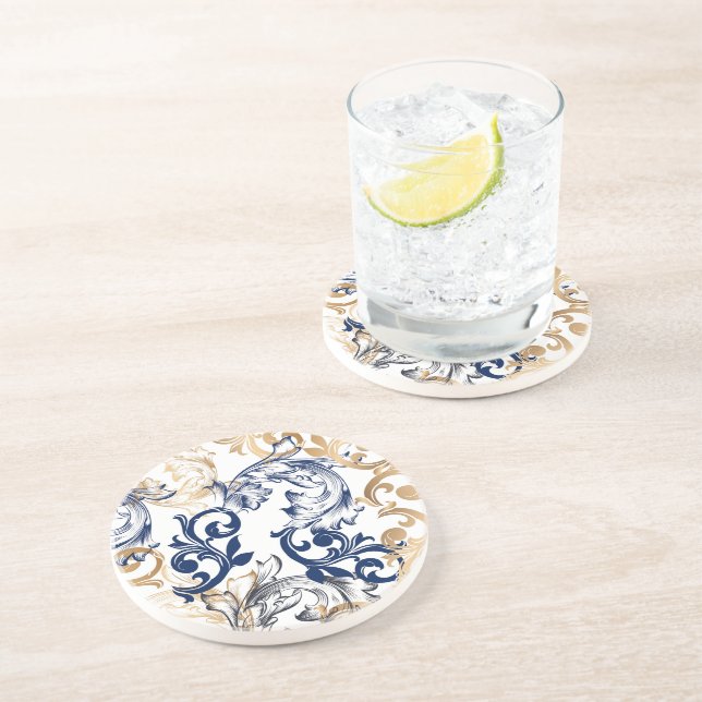 Baroque-Style Retro Classic Pattern  Getränkeuntersetzer (Seite)