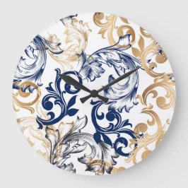 Baroque-Style Retro Classic Pattern  Große Wanduhr