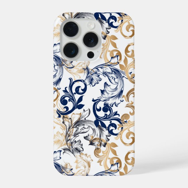 Baroque-Style Retro Classic Pattern  iPhone Hülle (Rückseite)
