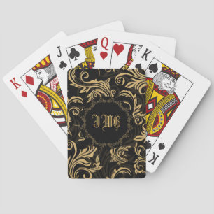 Baroque Swirls Monogram Bicycle® Playing Cards Spielkarten
