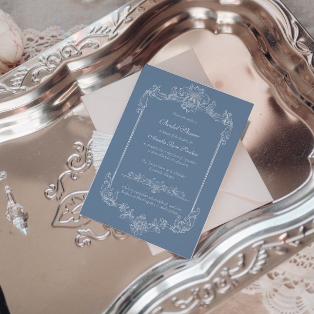 Baroque Vintage Damask Bridal Shower Invitation Einladung (Von Creator hochgeladen)