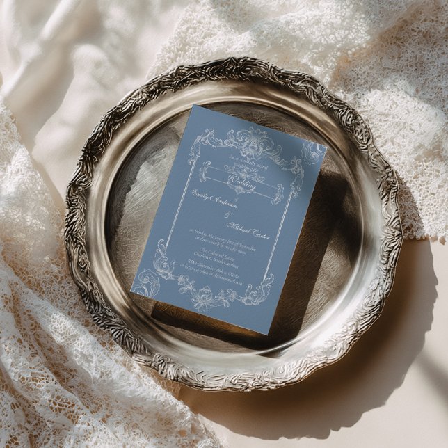 Baroque Vintage Damask Wedding Einladung (Von Creator hochgeladen)