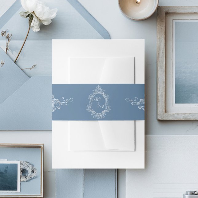 Baroque Vintage Damask Wedding  Einladungsbanderole (Von Creator hochgeladen)