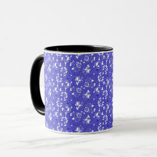 Baroque wallpaper - blue Flower Pattern Tasse