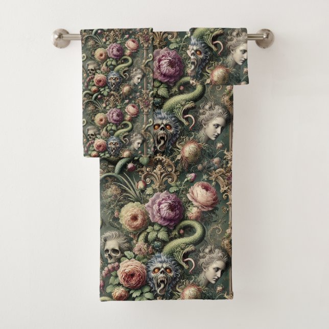 Baroquing Boundaries - Gotisch Viktorianisch Badhandtuch Set (Insitu)