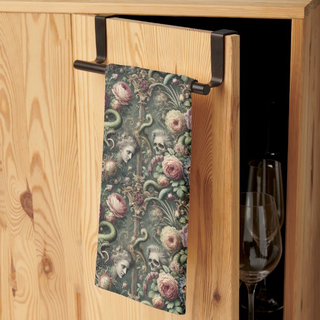 Baroquing Boundaries - Gotisch Viktorianisch Geschirrtuch (Drittel gefaltet)