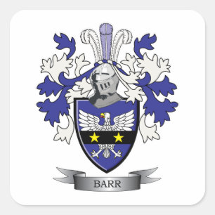 Barr Familienwappen-Wappen Quadratischer Aufkleber