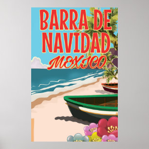 Barra de Navidad Mexico Reiseplakat Poster